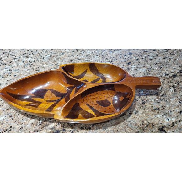 Wooden Serving Divided Tray St. Lucia 18" Length - Picture 4 of 16